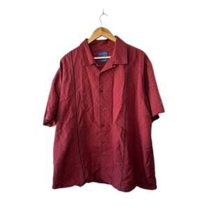 Pendleton Red BISCAYNE Short Sleeve Button Down Shirt Men's XXL
